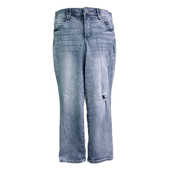 🔥 EUC Democracy “Ab”solution Crop Jeans — Light Wash — Sz 10 - Picture 1 of 6